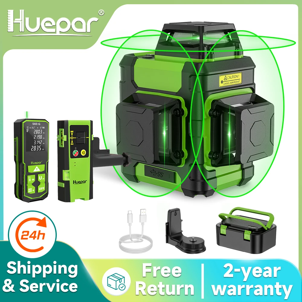 Stud Finder With Laser Level - Huepar hm03cg nível laser feixe verde