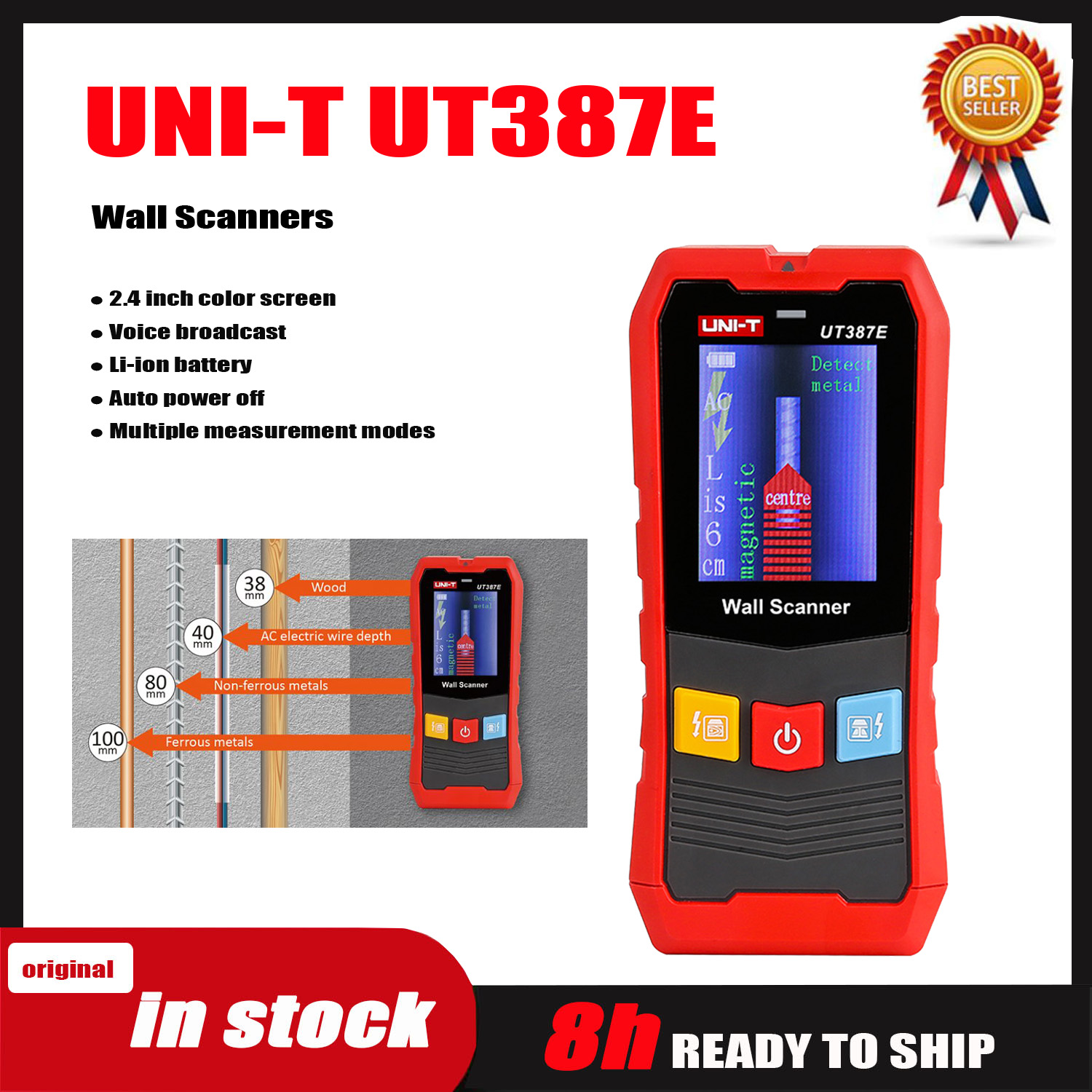 Stud Detector With Metal Ac Wire - UNI-T UT387E UT387LM UT387S Scanners de