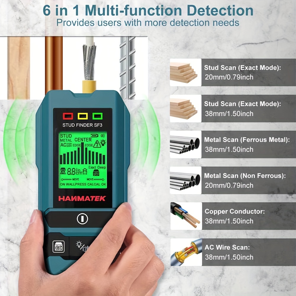 Stud Finder Center Finder Edge - Detector de Parede HANMATEK SF3 para