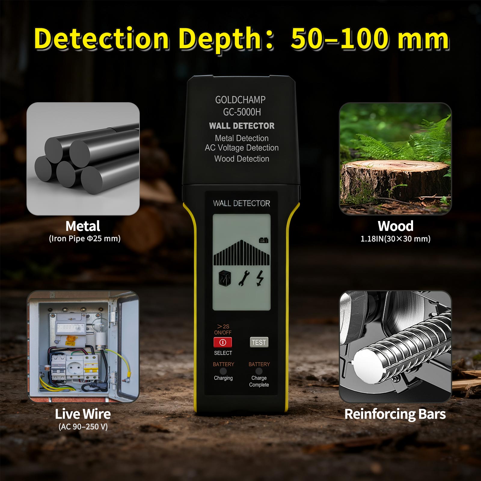 Wall Scanner For Concrete - Detector de Parede 5 em 1:
