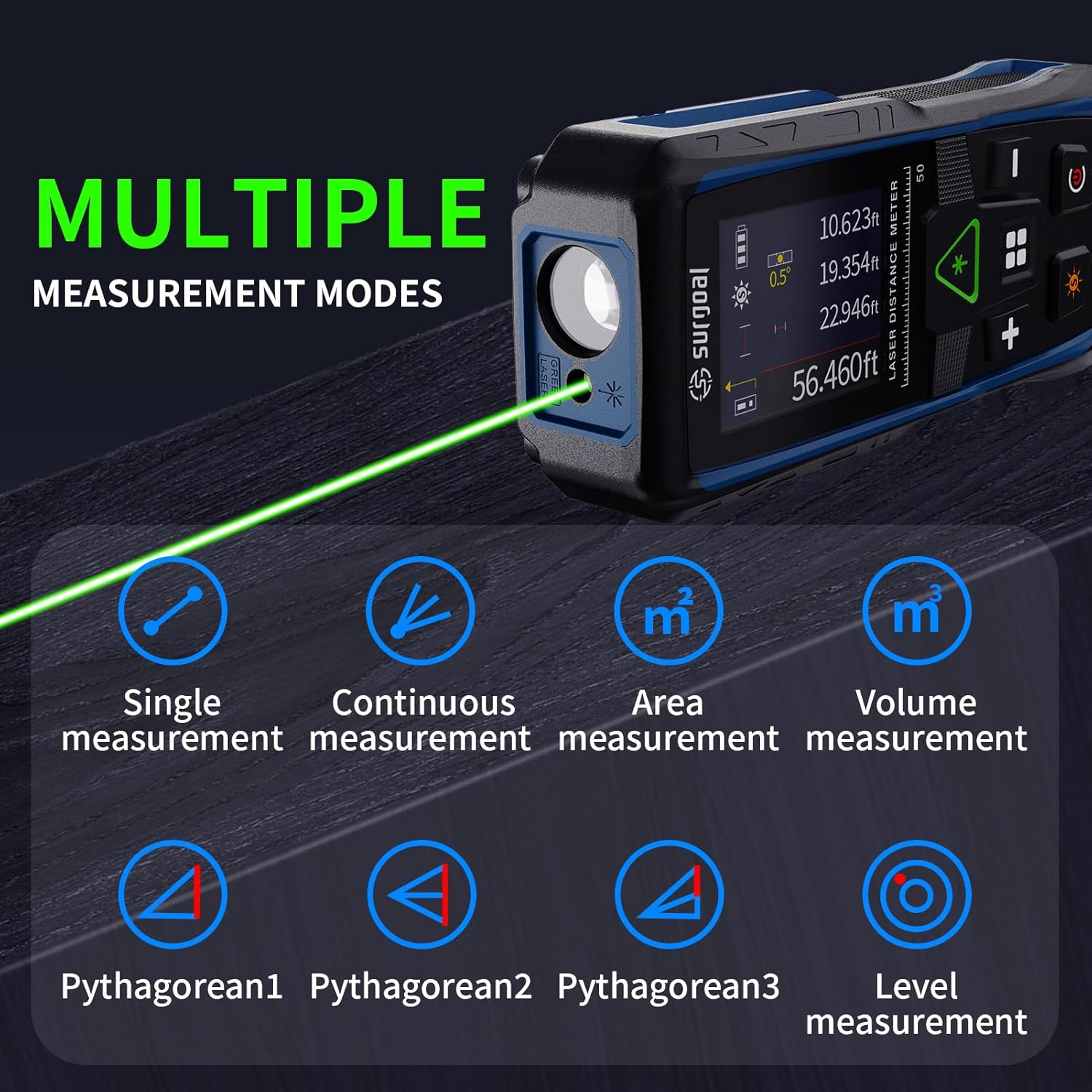 Telêmetros laser verde 100m mu - Stud Finder With Laser Level avaliação e preço