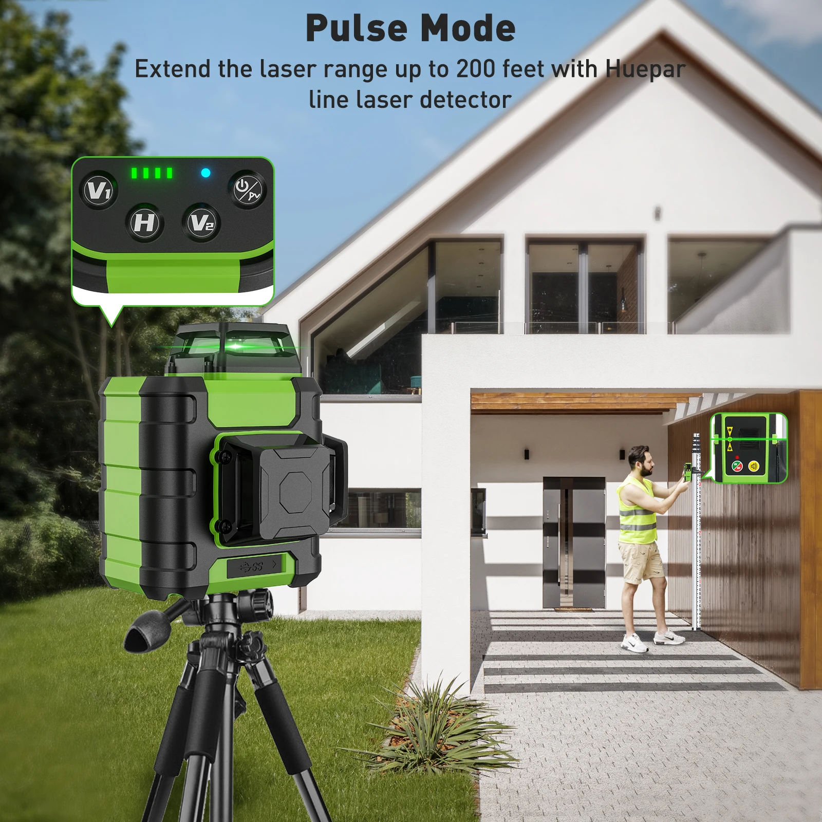 Huepar hm03cg nível laser feix - Stud Finder With Laser Level avaliação e preço
