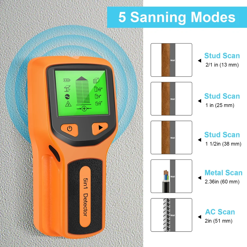 5 em 1 detector de metais medi - Stud Finder Wall Scanner 5 In 1 avaliação e preço