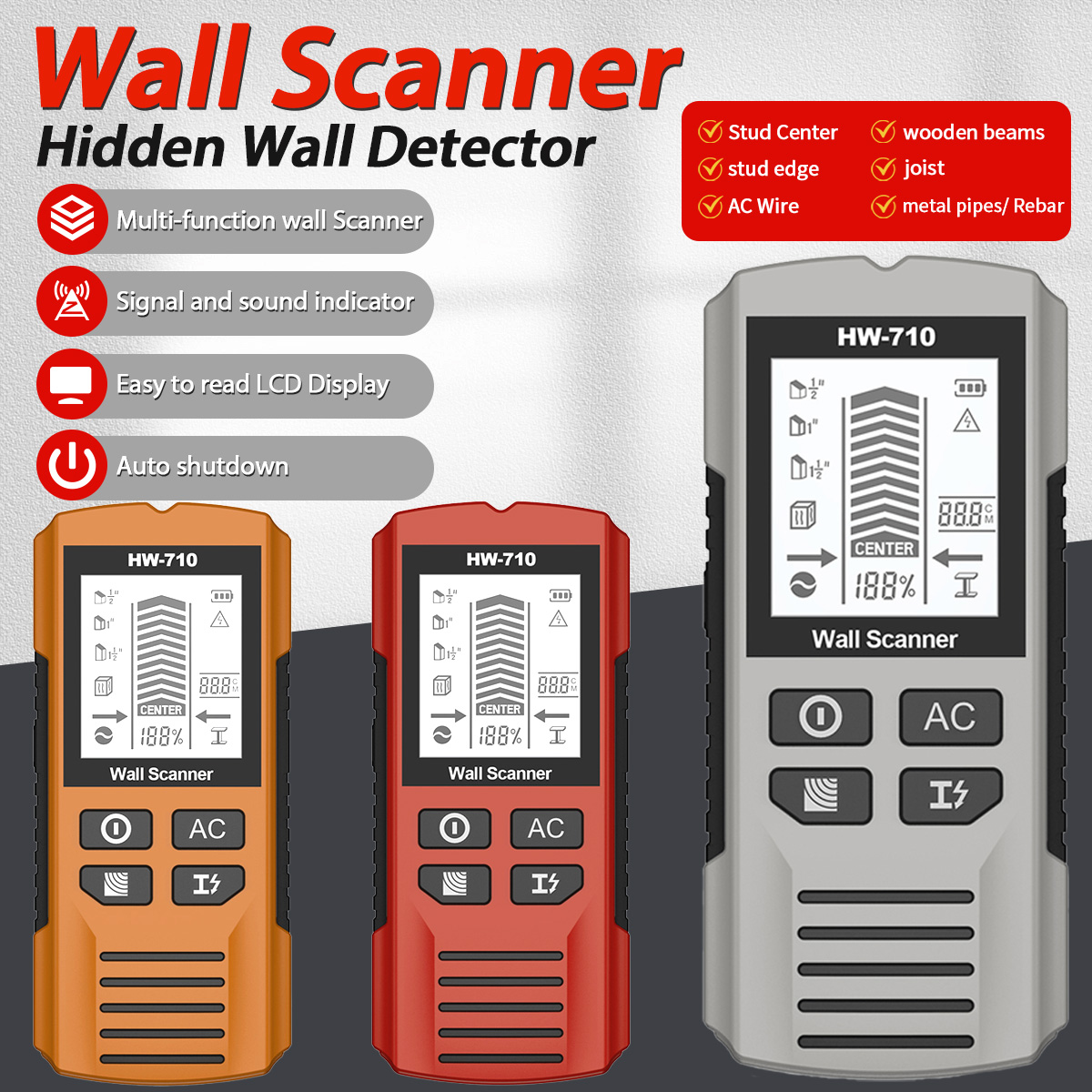 Detector de Parede Multifuncio - Pipe Detector Wall Scanner avaliação e preço