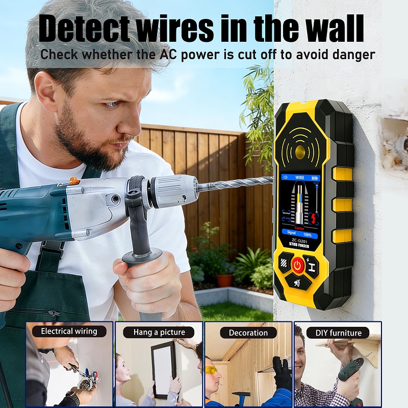 Detector de Vigas ZC-D201 4 em - Stud Finder Center Finder Edge avaliação e preço
