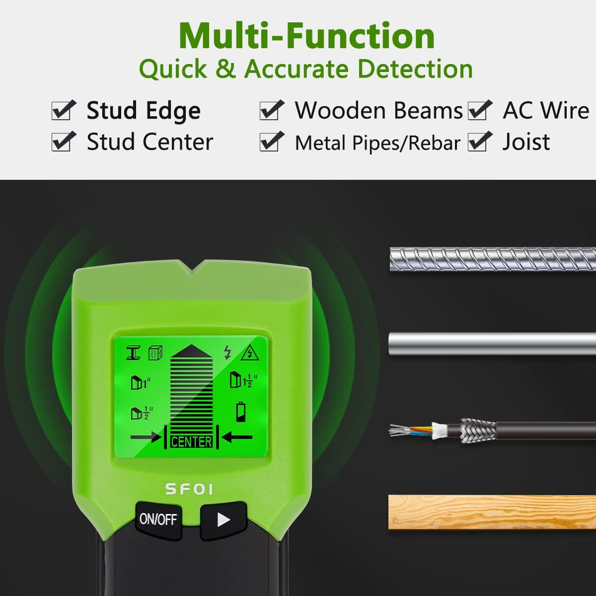 Huepar-Detector De Metal Senso - Stud Finder Wall Scanner 5 In 1 avaliação e preço