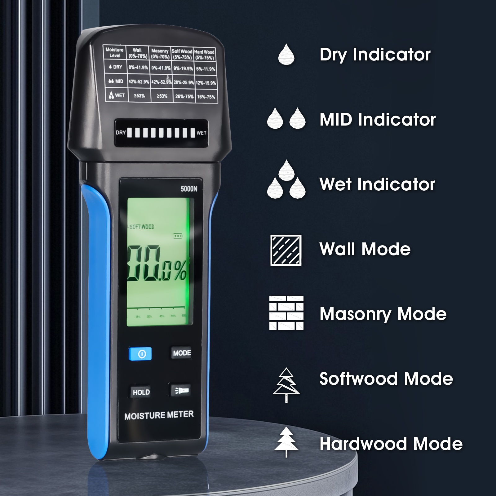 Medidor de Umidade Sem Pinos H - Moisture Meter Wall Wood avaliação e preço