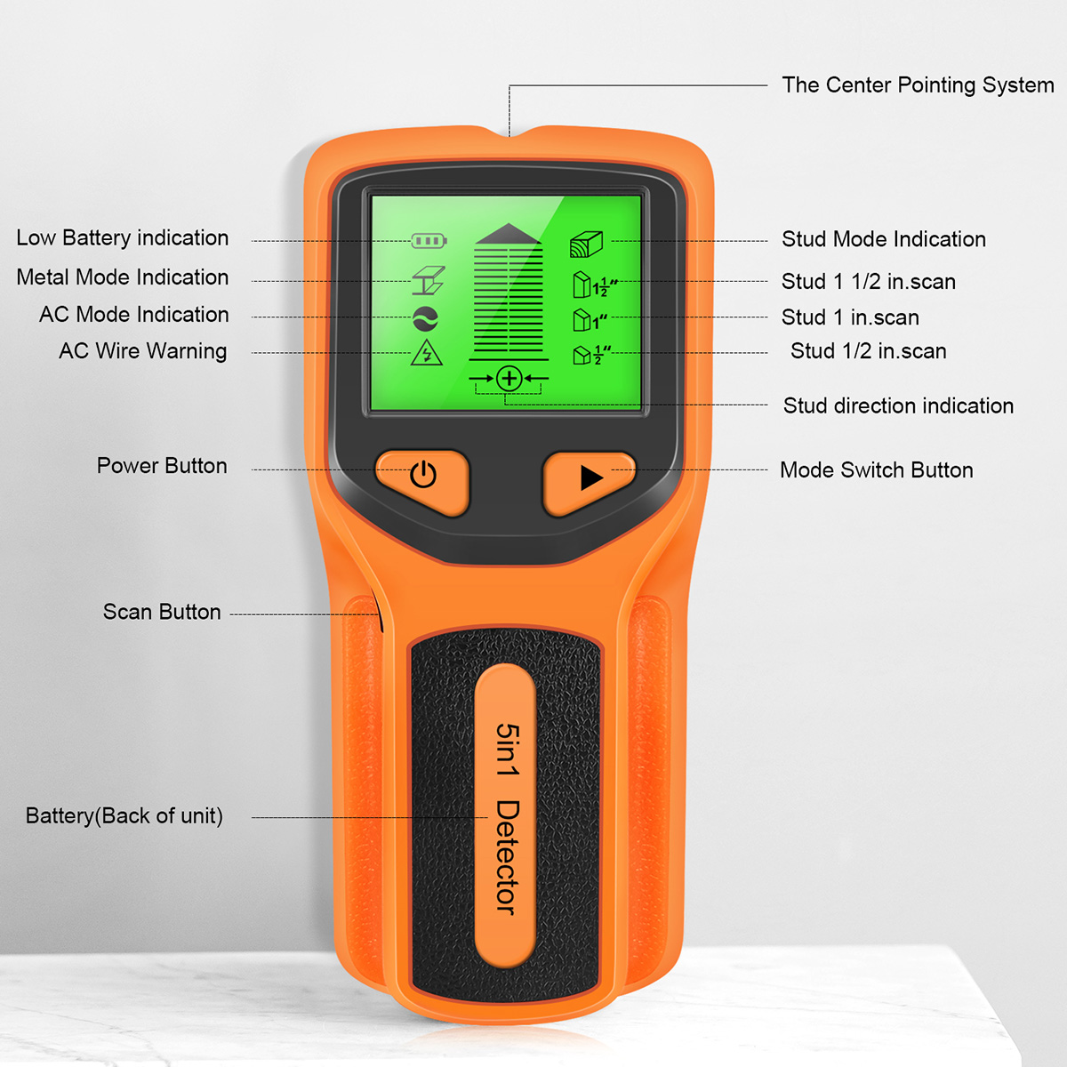 Detector de Parede Eletrônico  - Stud Finder Wall Scanner 5 In 1 avaliação e preço