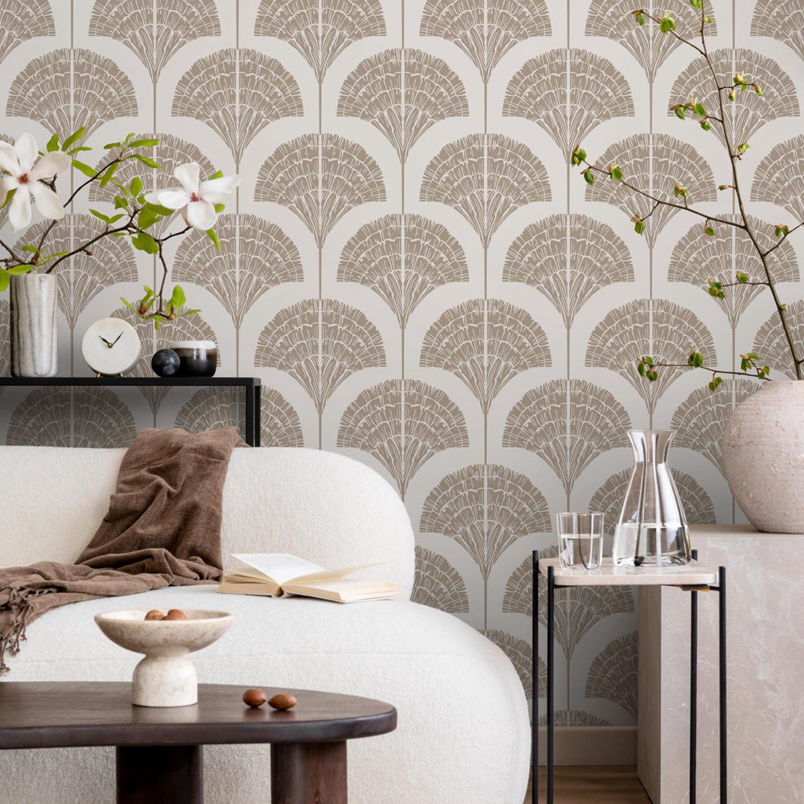Papel de parede bege boho arco - Moisture Meter Wall Wood avaliação e preço